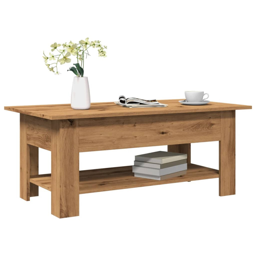 Produktbild för Soffbord artisan ek 102x55x42 cm konstruerat trä