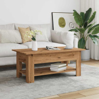 Produktbild för Soffbord artisan ek 102x55x42 cm konstruerat trä
