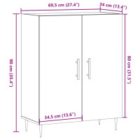 Produktbild för Skänk åldrat trä 69,5x34x90 cm konstruerat trä