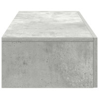 Produktbild för Vägghylla med lådor betonggrå 100x36x19 cm konstruerat trä