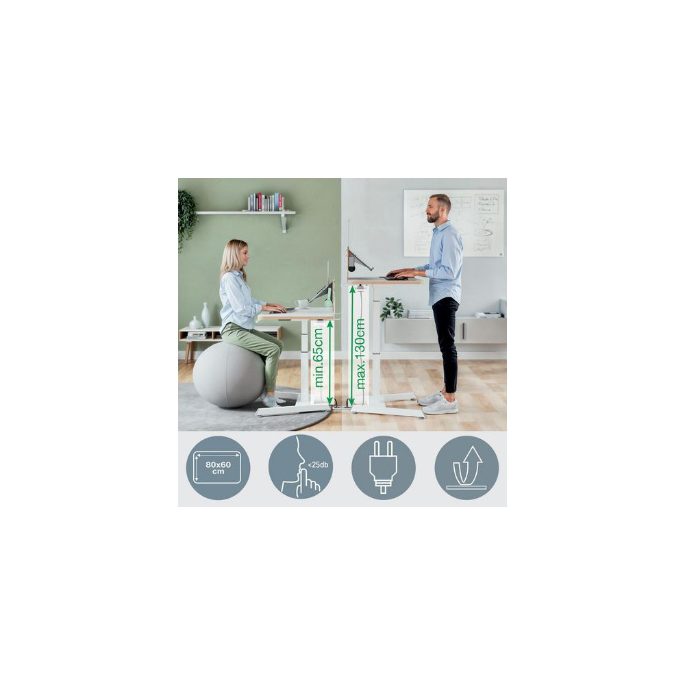 Produktbild för Bord LEITZ electrisk höj-sänk vit