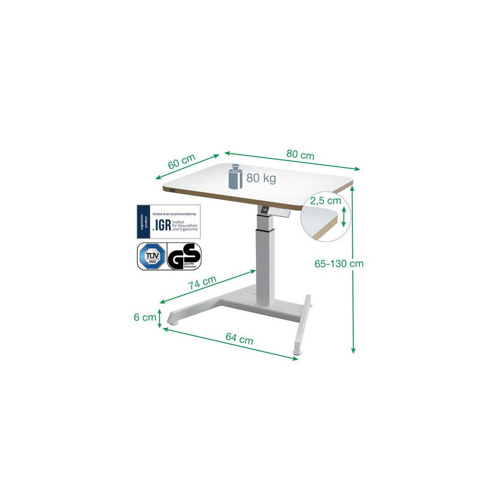Produktbild för Bord LEITZ electrisk höj-sänk vit