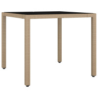 Produktbild för Matgrupp för trädgården med dynor 5 delar beige konstrotting