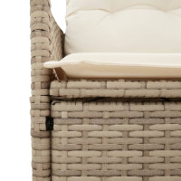 Produktbild för Matgrupp för trädgården med dynor 5 delar beige konstrotting