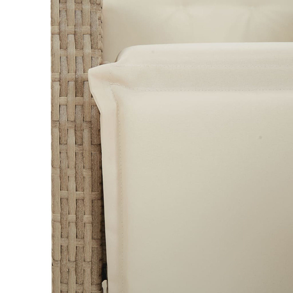Produktbild för Matgrupp för trädgården med dynor 5 delar beige konstrotting