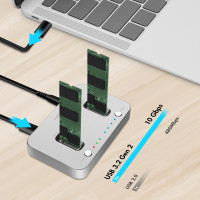 Produktbild för Dubbel M.2 NVMe SSD-dockningsstation USB 3.2 Gen 2