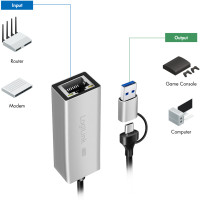 Produktbild för USB-A/USB-C -> 2,5 Gigabit Nätverksadapter RJ45