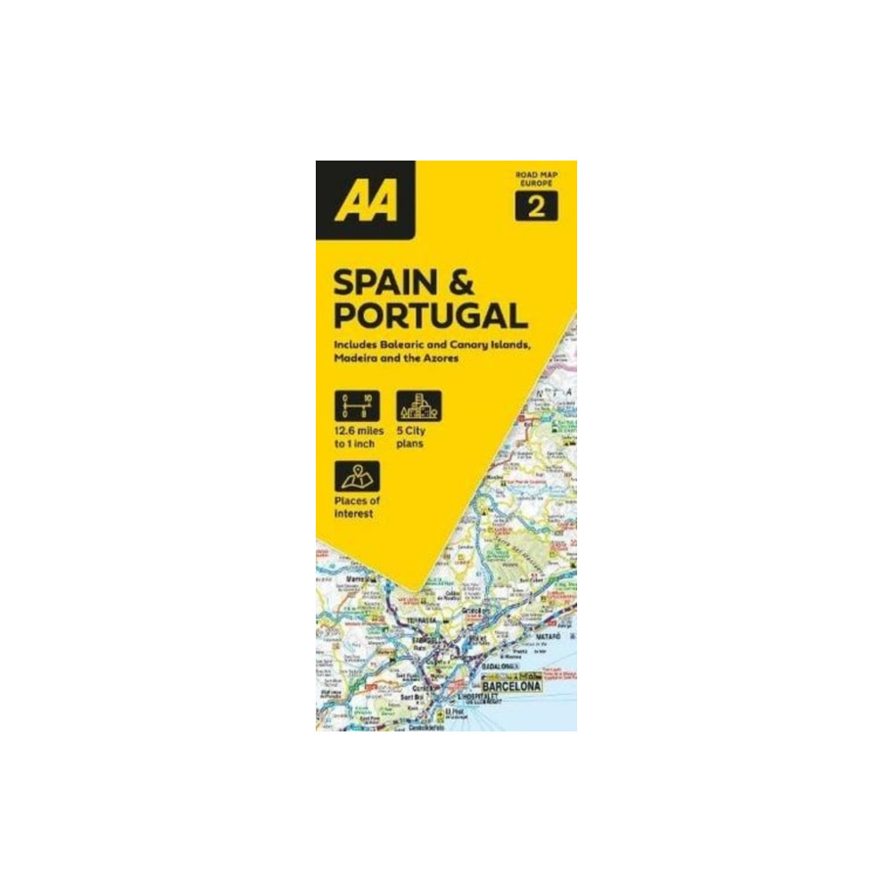 Produktbild för AA Road Map Spain & Portugal
