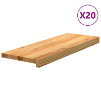 Produktbild för Trappstegsmattor 20 pcs ljusbrun 70x25x2 cm massiv ek