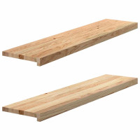 Produktbild för Trappstegsmattor 2 pcs obehandlad 110x30x2 cm massiv ek