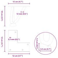 Produktbild för Hårnålsformade bordsben 4 st antracit 10 cm massivt stål