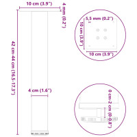 Produktbild för Soffbordsben 4 st antracit 42-44 cm stål