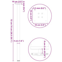 Produktbild för Soffbordsben 4 st antracit 72-74 cm stål