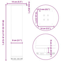 Produktbild för Soffbordsben 4 st vit 30-32 cm stål