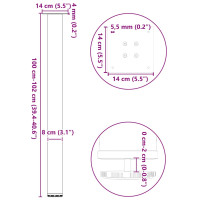 Produktbild för Soffbordsben 4 st svart 100-102 cm stål