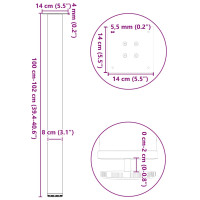 Produktbild för Soffbordsben 4 st vit 100-102 cm stål