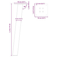 Produktbild för Soffbordsben 4 st vit 42 cm stål