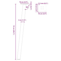 Produktbild för Soffbordsben 4 st svart 72 cm stål