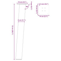 Produktbild för Soffbordsben 4 st svart 72 cm stål