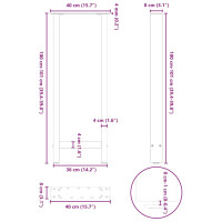 Produktbild för Soffbordsben svart 2 st 40x(100-101) cm stål