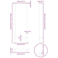 Produktbild för Soffbordsben antracit 2 st 40x(100-101) cm stål