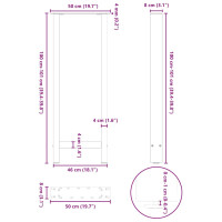 Produktbild för Soffbordsben svart 2 st 50x(100-101) cm stål