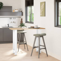 Produktbild för Barbordsben vita 2 st 50x(100-101) cm stål