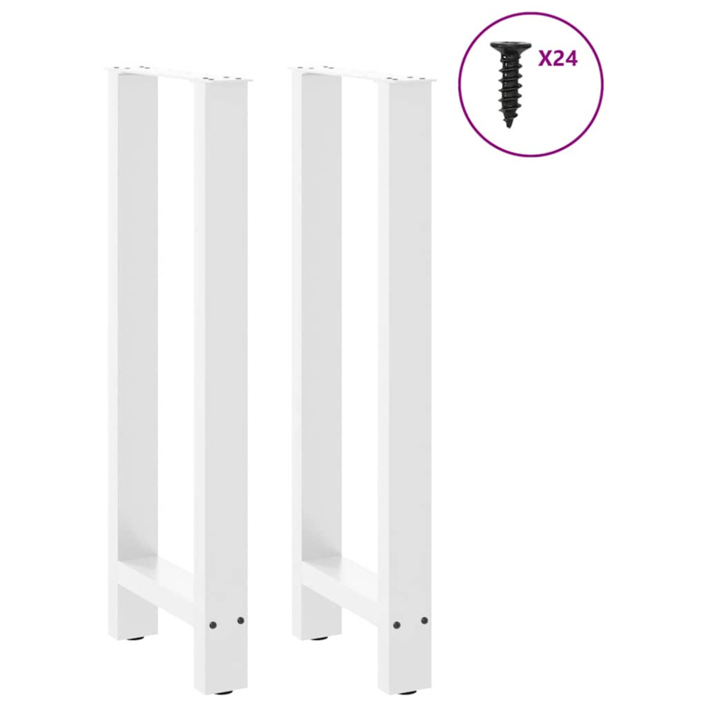 Produktbild för Barbordsben vita 2 st 50x(100-101) cm stål