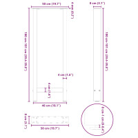 Produktbild för Barbordsben vita 2 st 50x(100-101) cm stål