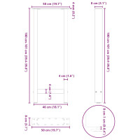 Produktbild för Soffbordsben antracit 2 st 50x(100-101) cm stål