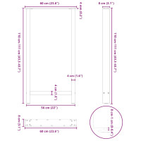 Produktbild för Soffbordsben svart 2 st 60x(110-111) cm stål