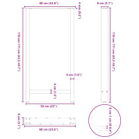 Produktbild för Soffbordsben vit 2 st 60x(110-111) cm stål