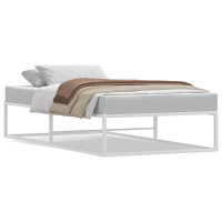 Produktbild för Sängram utan madrass vit 100x200 cm metall