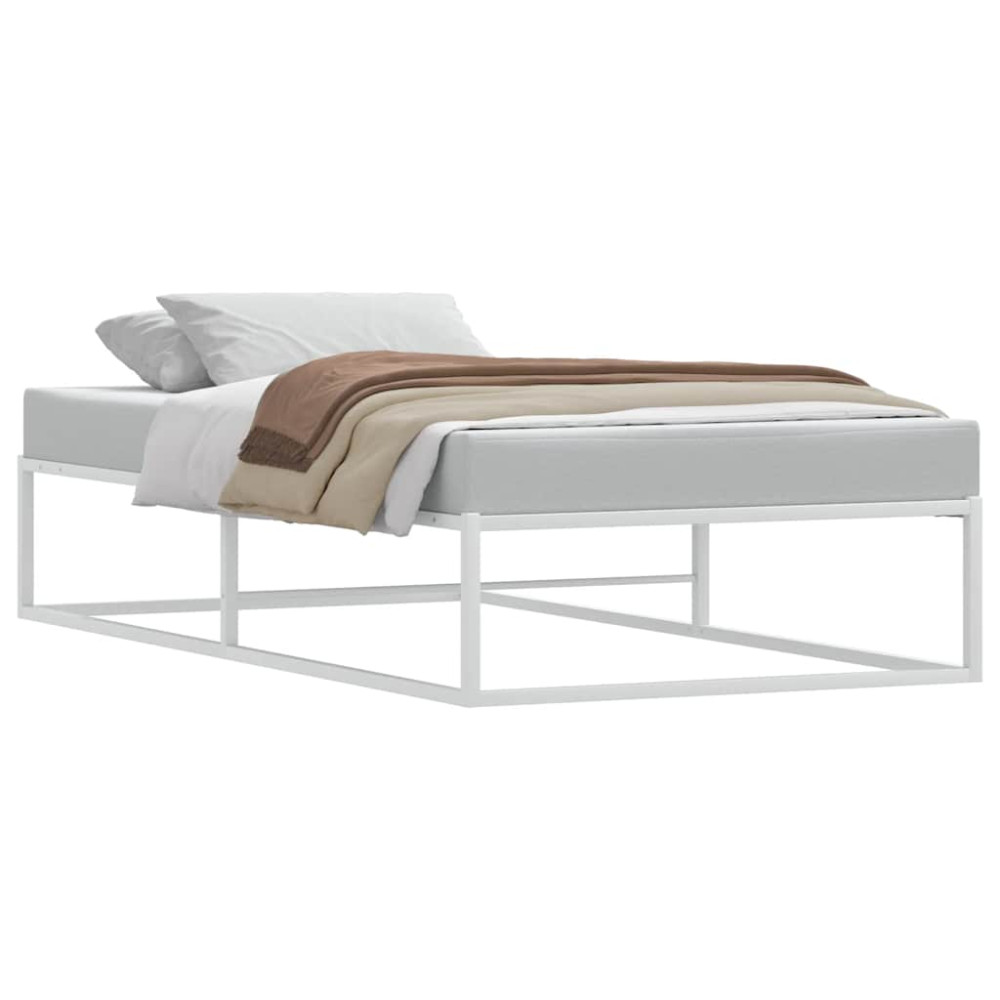 Produktbild för Sängram utan madrass vit 100x200 cm metall