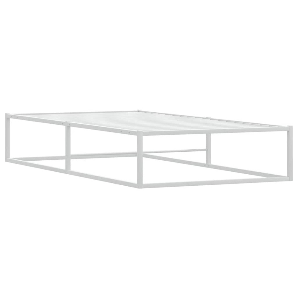 Produktbild för Sängram utan madrass vit 100x200 cm metall