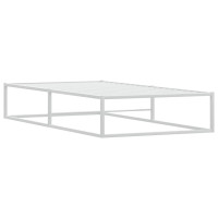Produktbild för Sängram utan madrass vit 100x200 cm metall