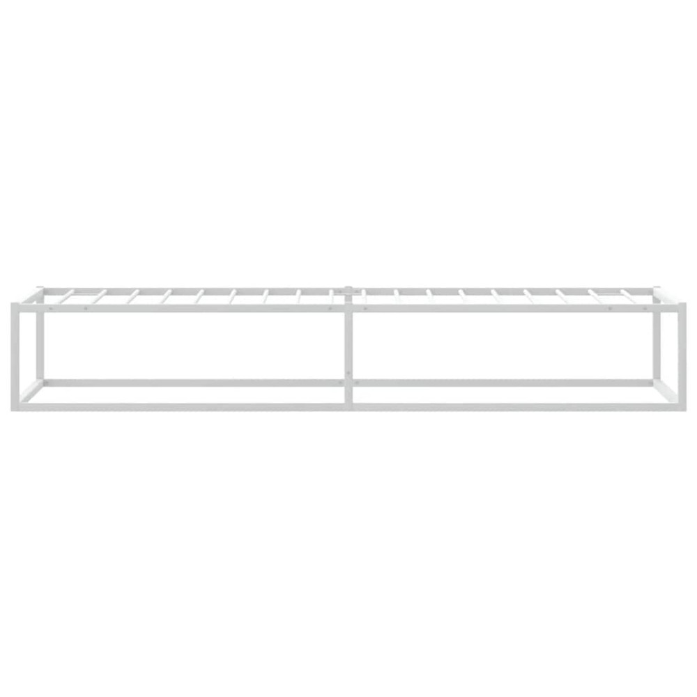 Produktbild för Sängram utan madrass vit 100x200 cm metall