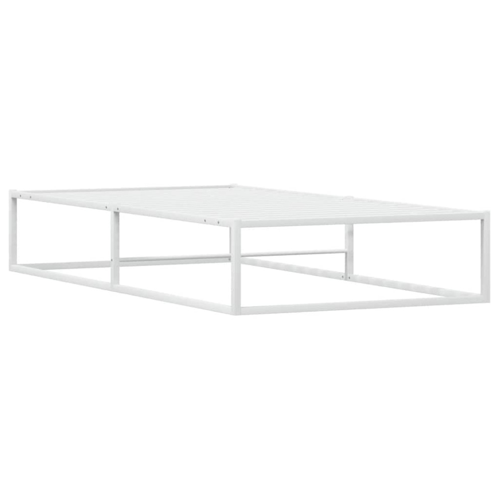 Produktbild för Sängram utan madrass vit 100x200 cm metall
