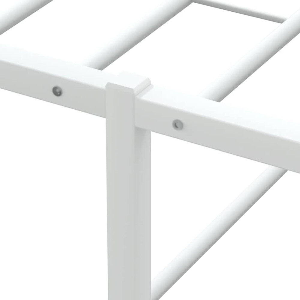 Produktbild för Sängram utan madrass vit 100x200 cm metall