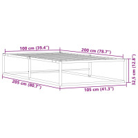 Produktbild för Sängram utan madrass vit 100x200 cm metall