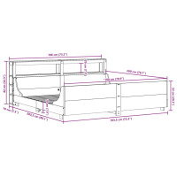 Produktbild för Sängram utan madrass vaxbrun 180x200 cm massiv furu