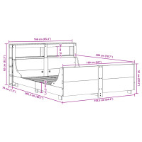 Produktbild för Sängram utan madrass vaxbrun 160x200 cm massiv furu