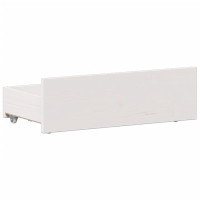Produktbild för Säng med bokhylla utan madrass vit 90x200cm massiv furu