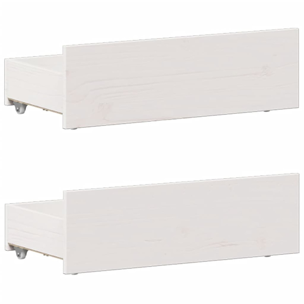 Produktbild för Säng med bokhylla utan madrass vit 90x200cm massiv furu