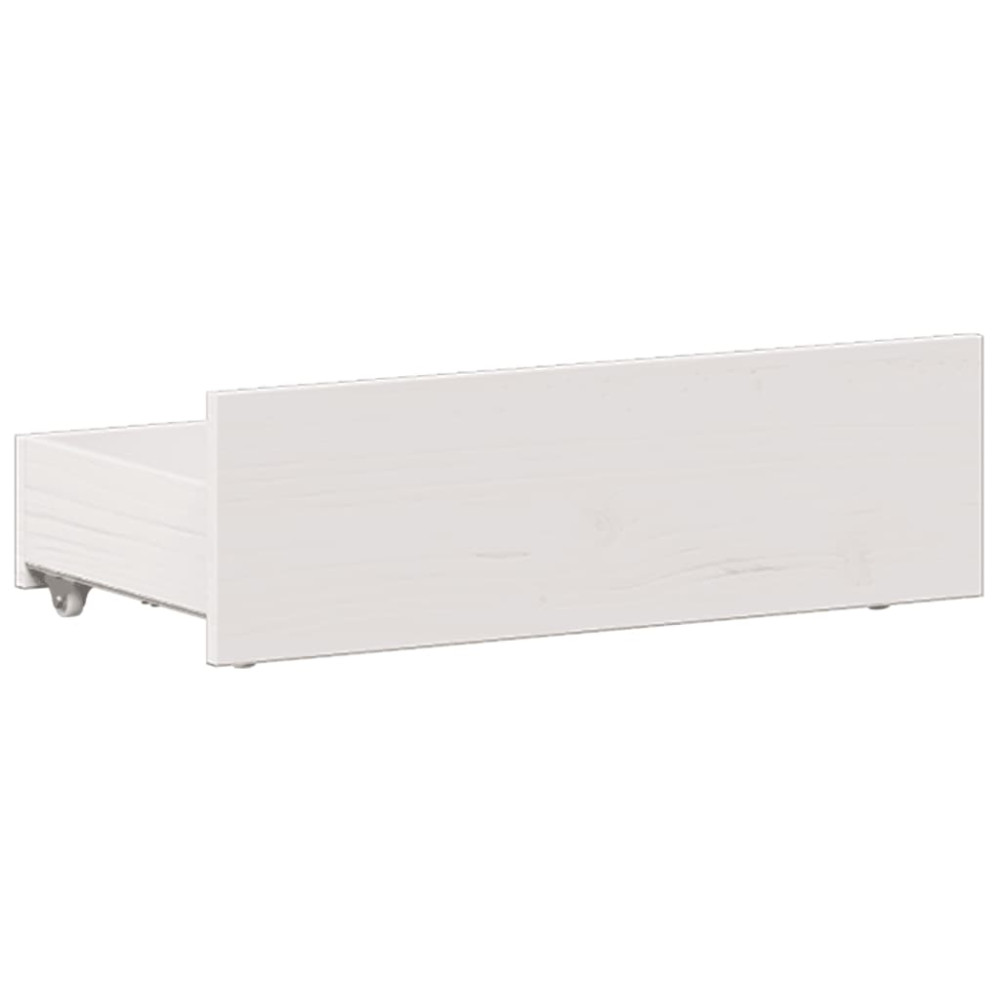 Produktbild för Säng med bokhylla utan madrass vit 90x190cm massiv furu