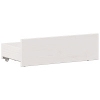Produktbild för Säng med bokhylla utan madrass vit 90x190cm massiv furu