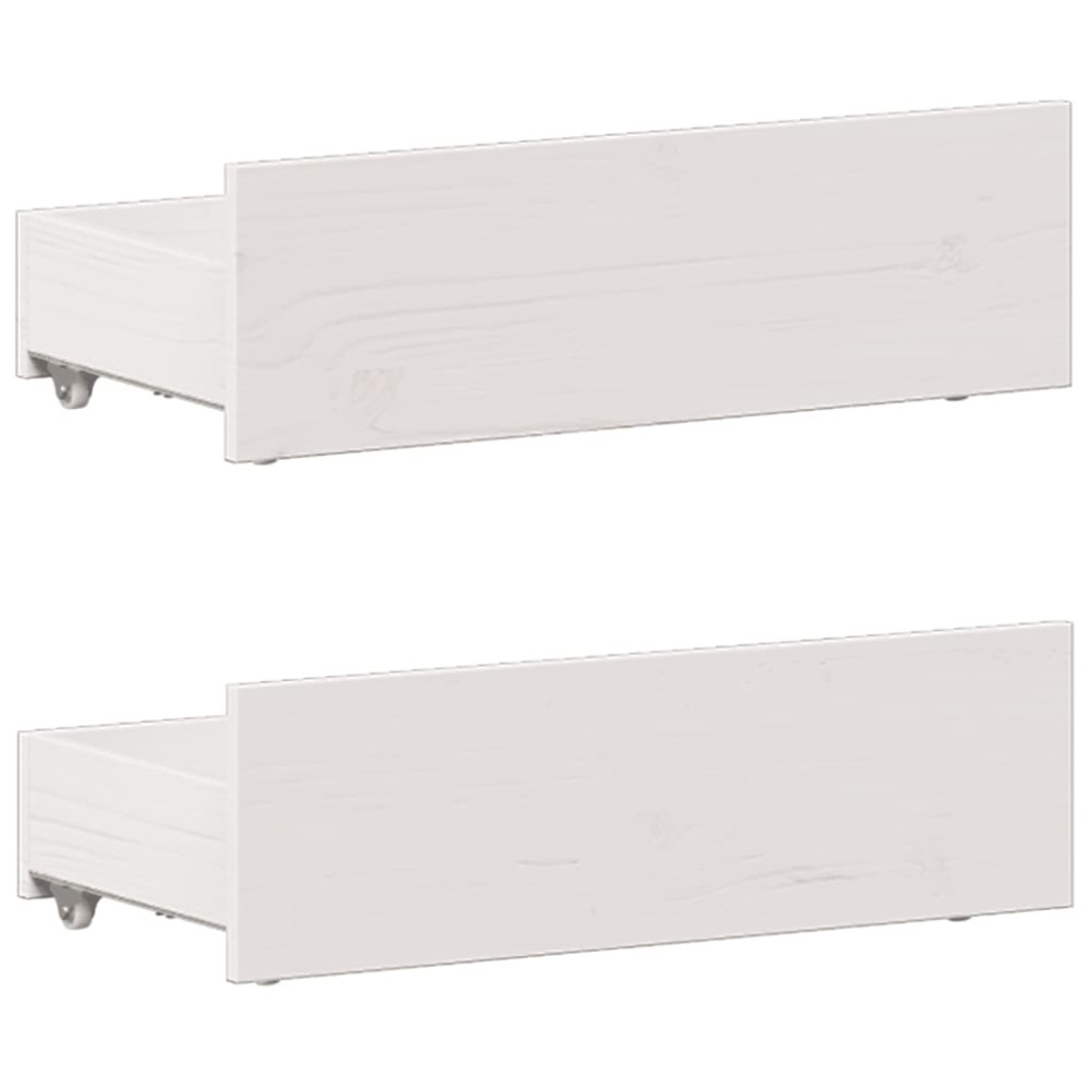Produktbild för Säng med bokhylla utan madrass vit 90x190cm massiv furu
