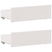 Produktbild för Säng med bokhylla utan madrass vit 90x190cm massiv furu
