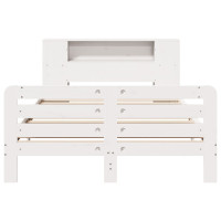 Produktbild för Sängram utan madrass vit 135x190 cm massiv furu