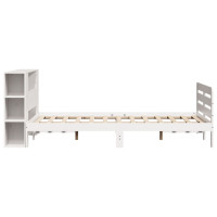 Produktbild för Sängram utan madrass vit 135x190 cm massiv furu